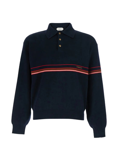 Polo in maglia di cotone con logo ricamato