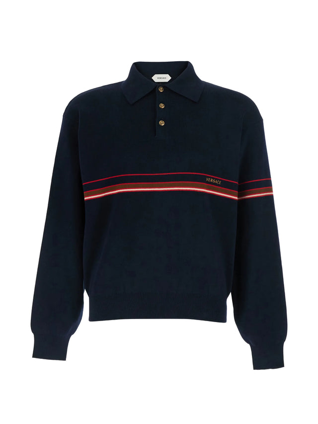 Polo in maglia di cotone con logo ricamato
