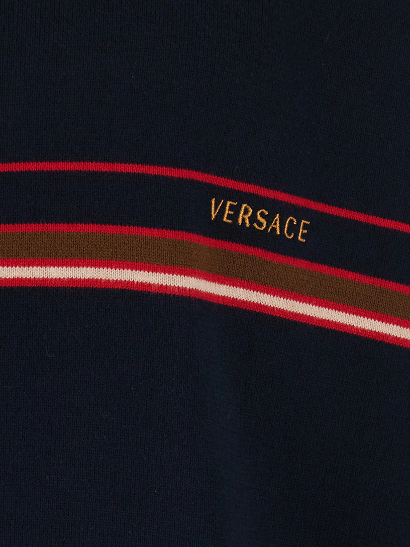 Polo in maglia di cotone con logo ricamato