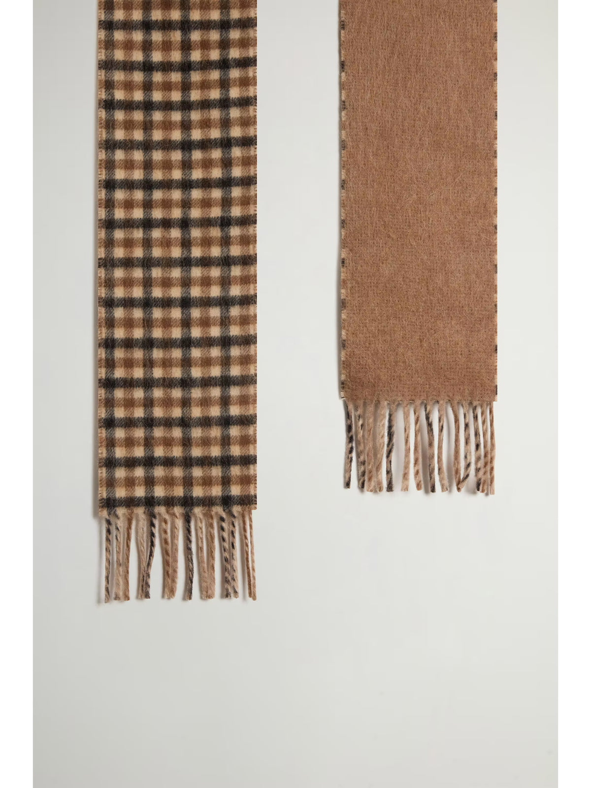 Sciarpa double-face in misto lana vergine, alpaca e mohair