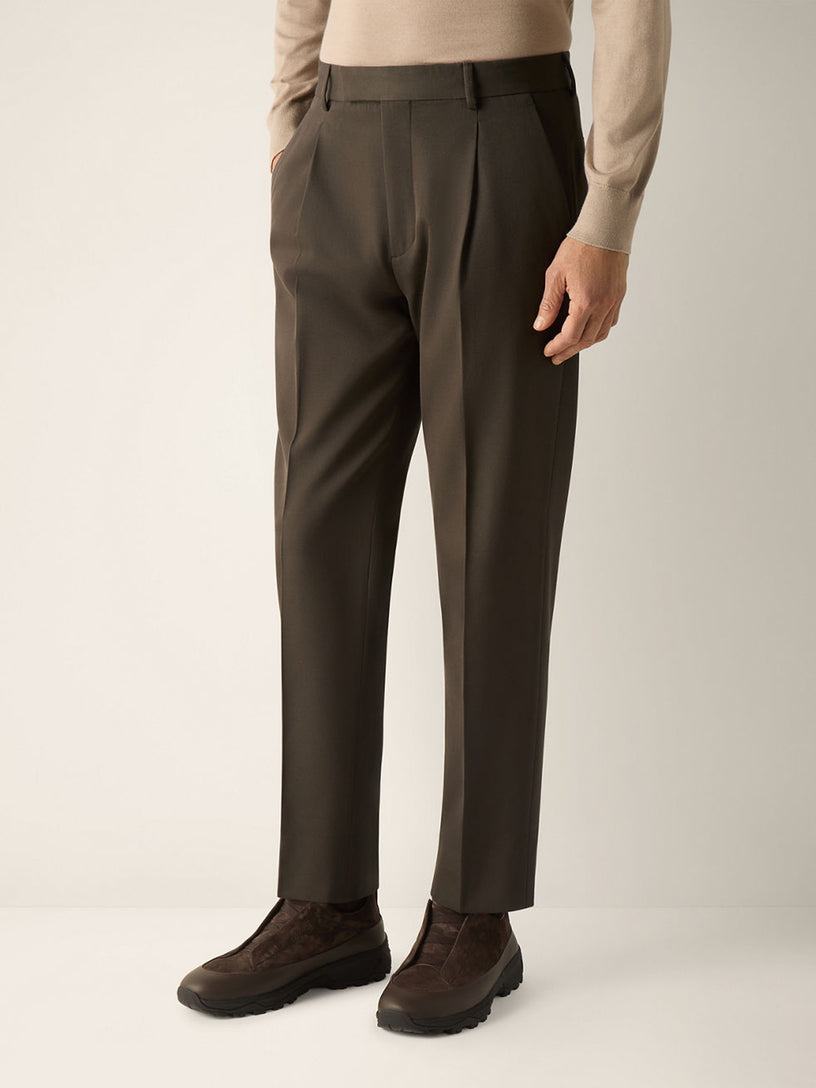 Pantaloni in cotone e lana
