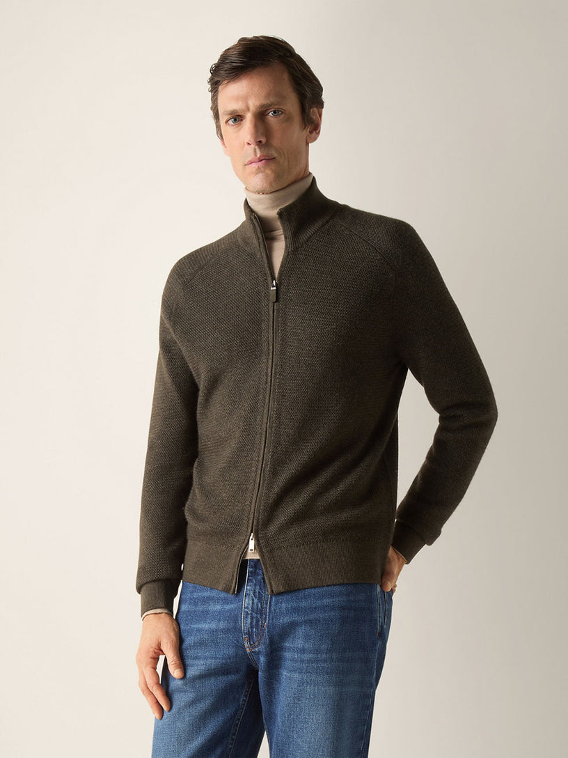 Cardigan con zip