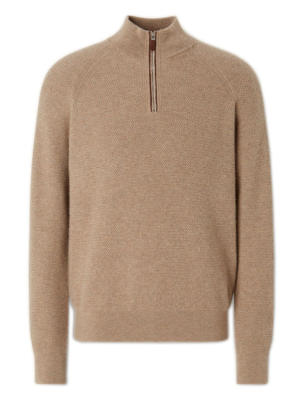 Oasi Cashmere Zip-Up Turtleneck