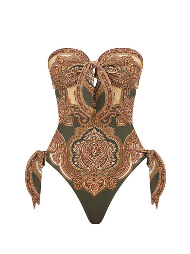 Costume intero con dettaglio foulard Mahon