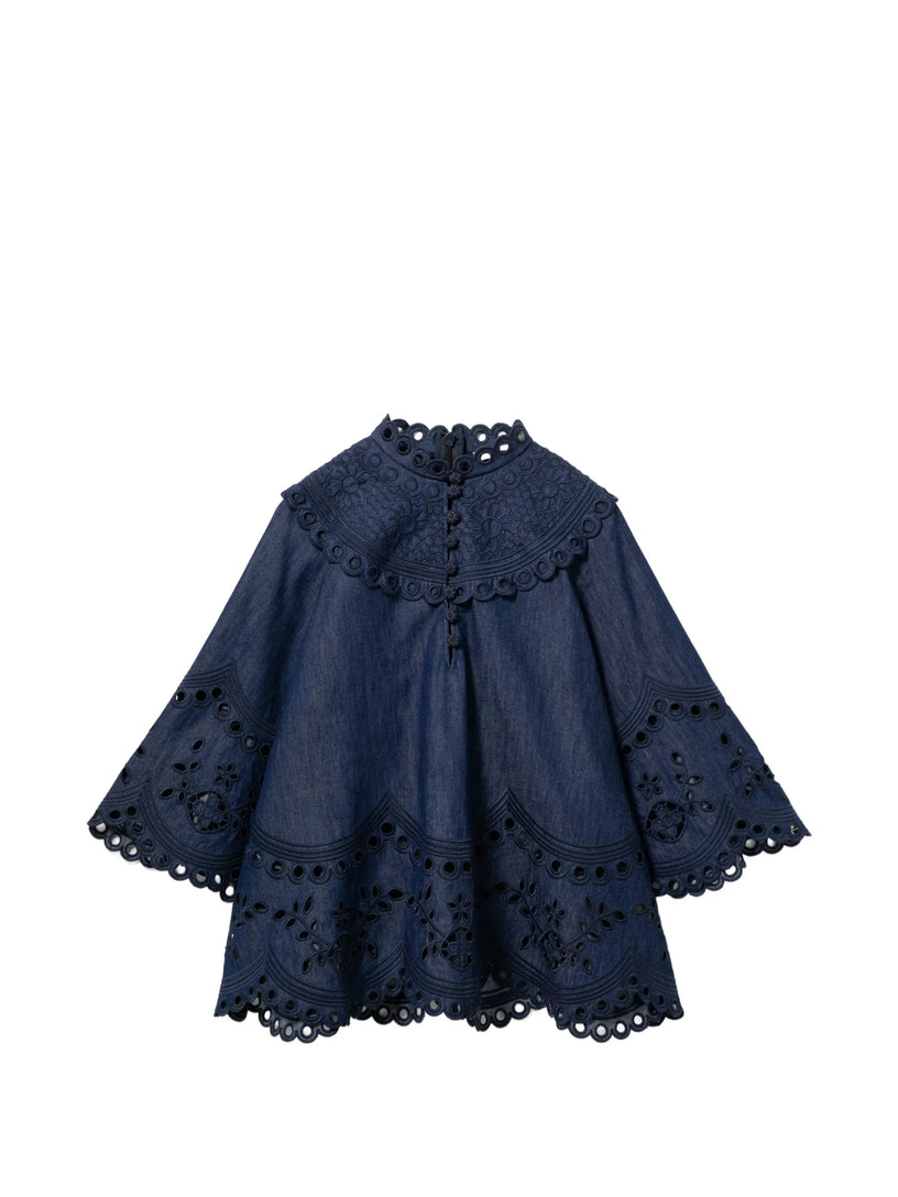 Mahon Broderie Denim Top