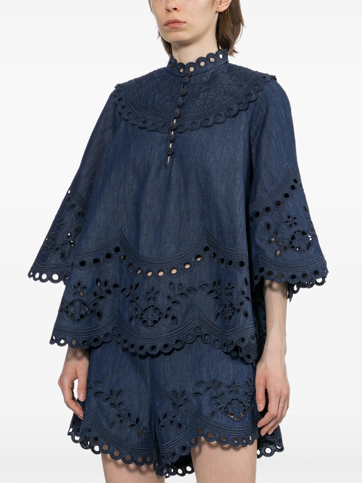 Mahon Broderie Denim Top