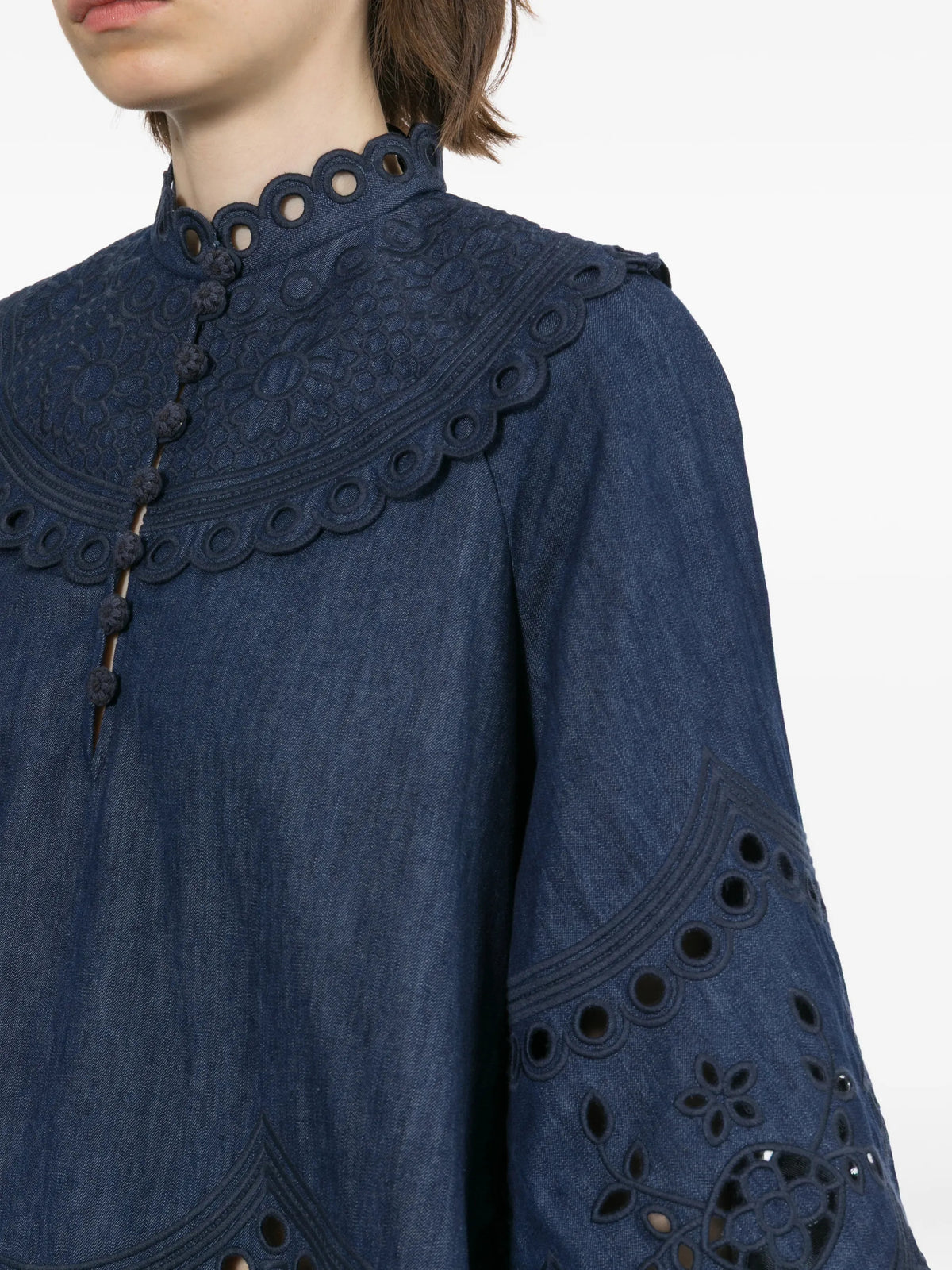 Mahon Broderie Denim Top