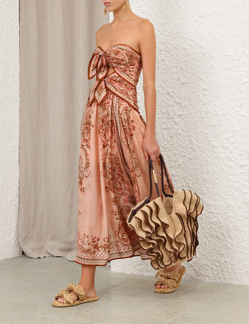 Abito midi con sciarpa Aster