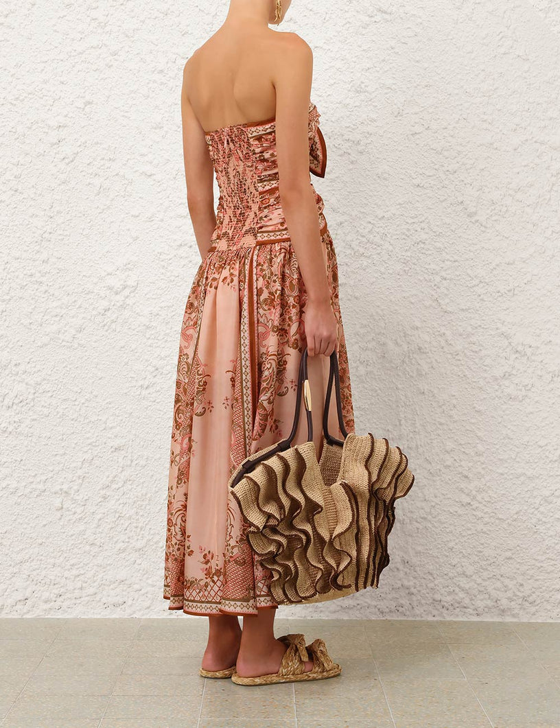 Abito midi con sciarpa Aster