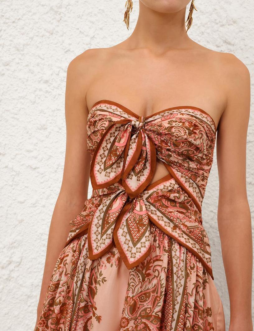 Abito midi con sciarpa Aster