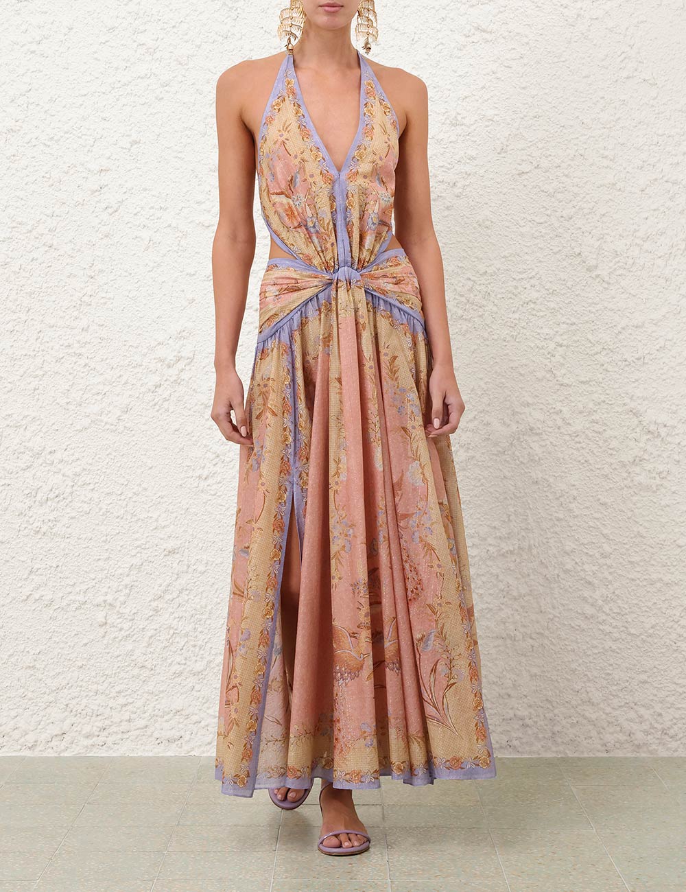 Abito lungo con scollo all'americana Indra