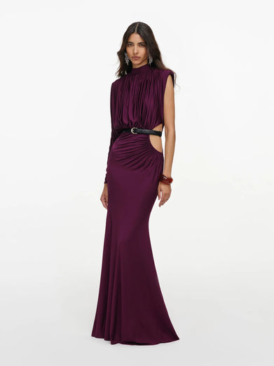 Jersey Draped Maxi Dress
