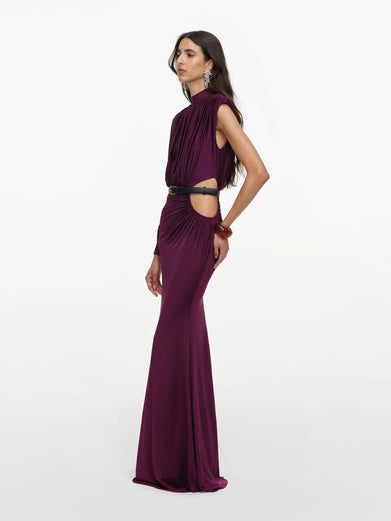 Jersey Draped Maxi Dress