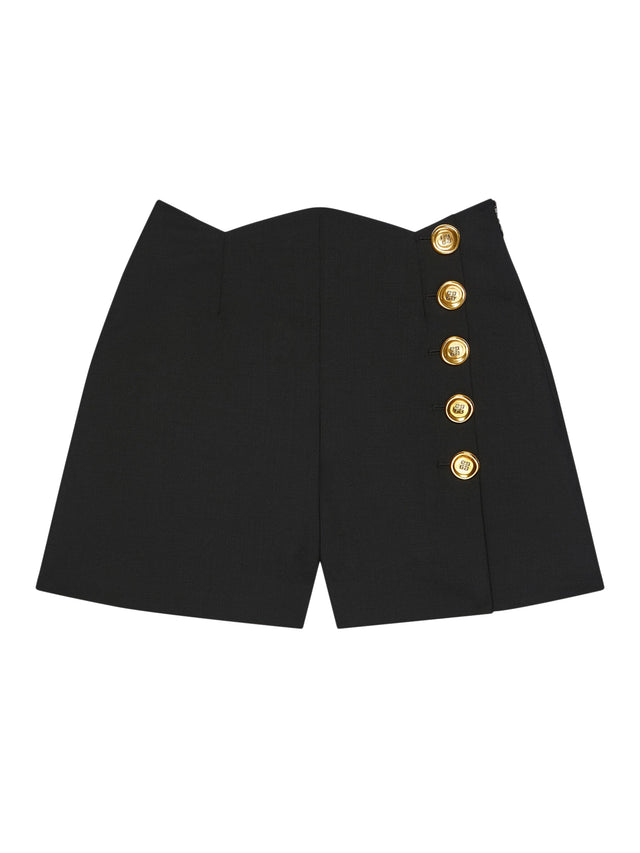Wool and mohair shorts with buttons