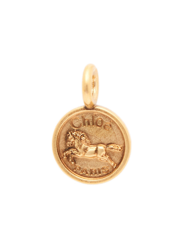 Alphabet Coin Horse charm