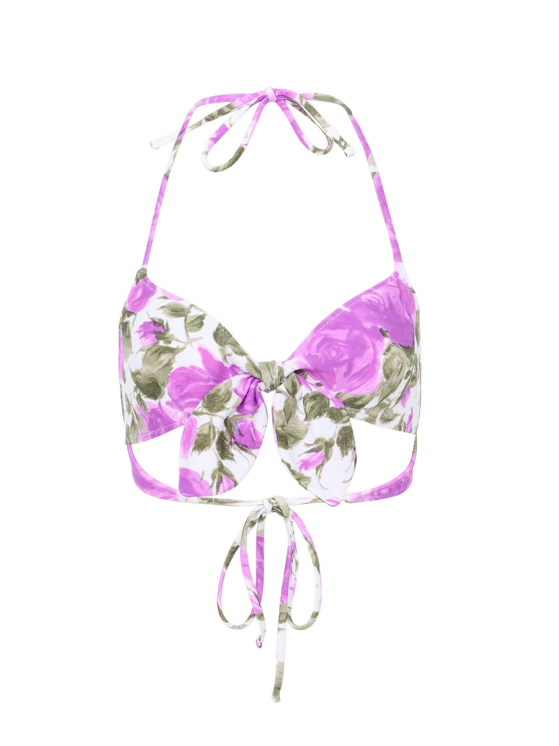 Rose print bikini top