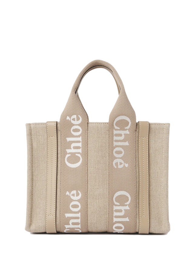Woody small linen tote bag