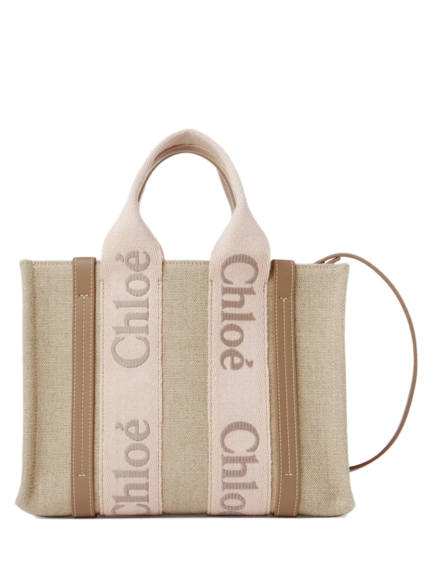 Woody small linen tote bag