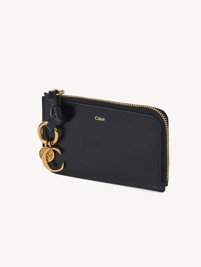 Alphabet coin purse in shiny leather