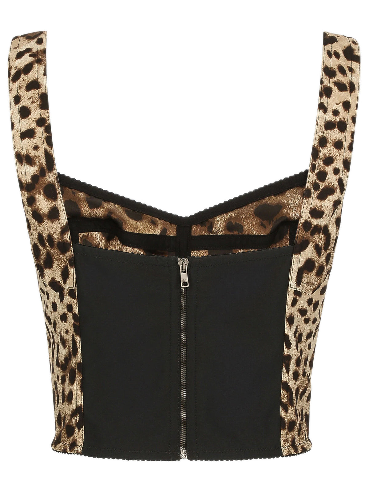 Bustier in charmeuse stampa leopardo