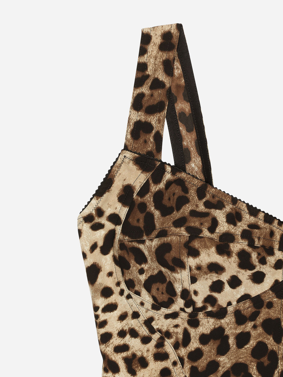 Bustier in charmeuse stampa leopardo