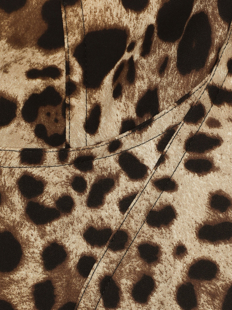 Bustier in charmeuse stampa leopardo