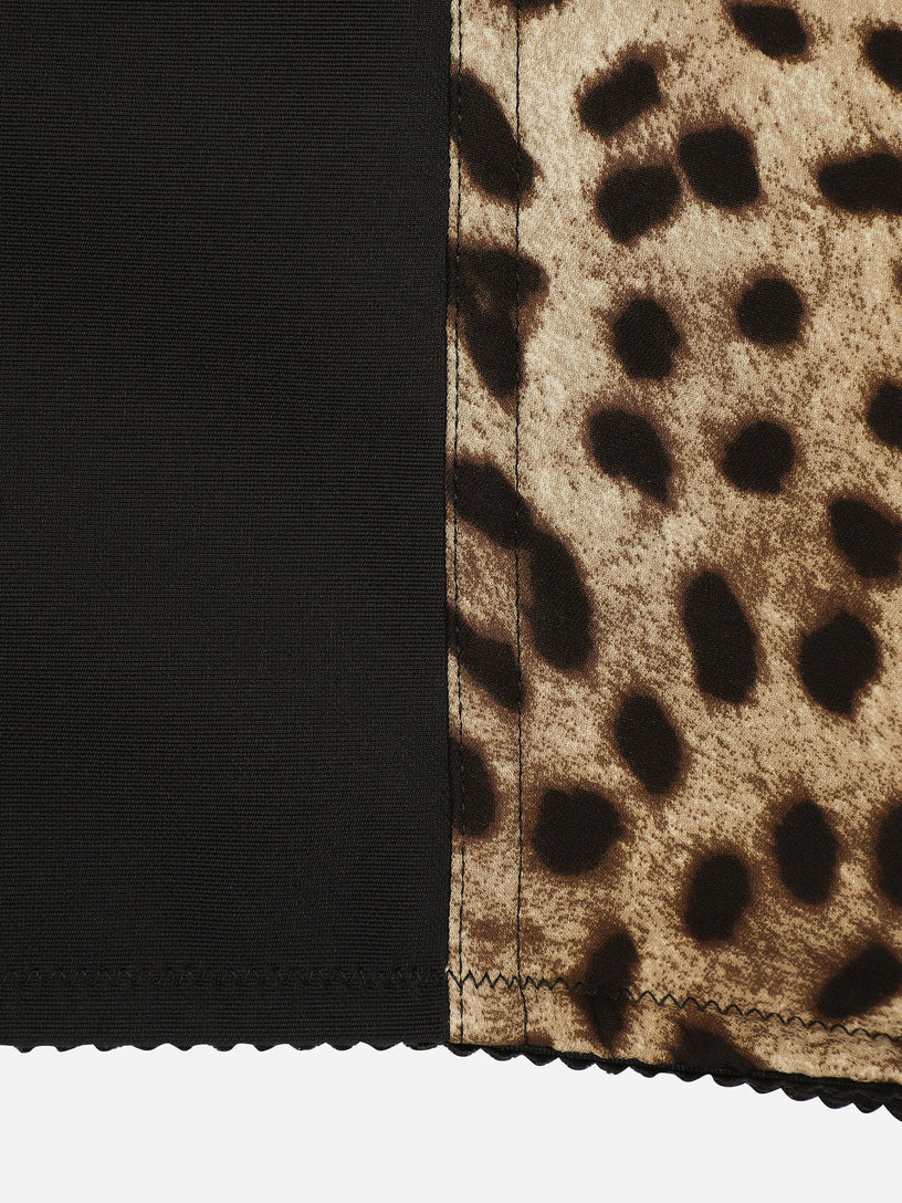 Bustier in charmeuse stampa leopardo