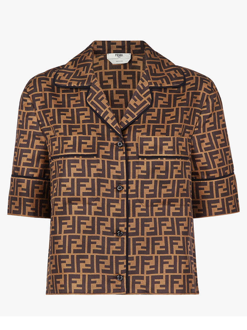 Brown silk pajama set