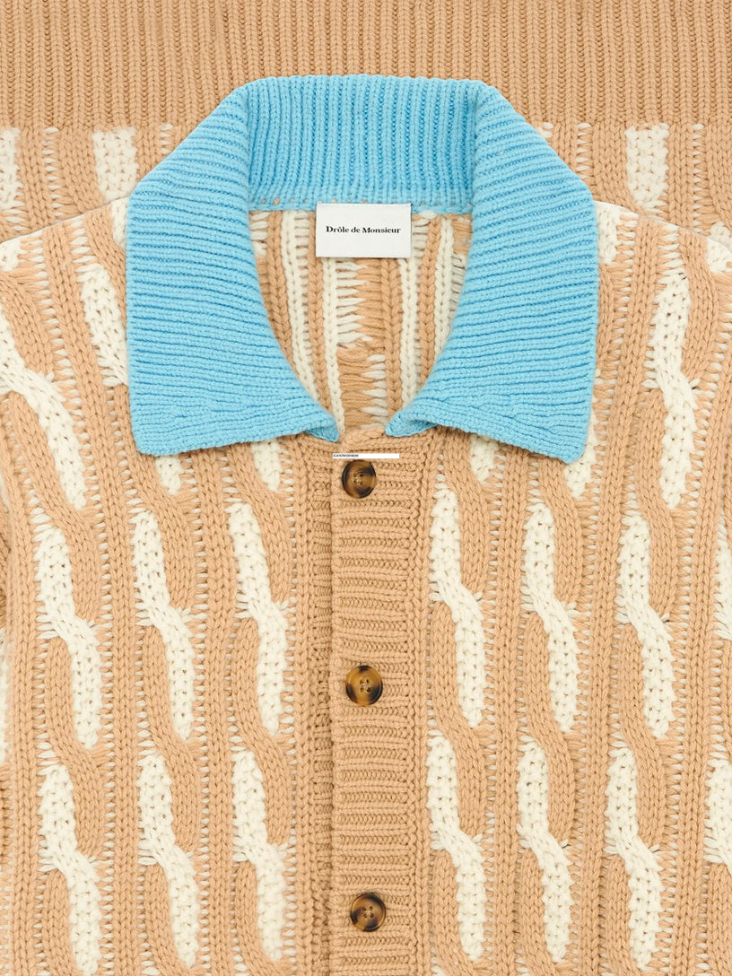 Le Cardigan Torsades Bicolore