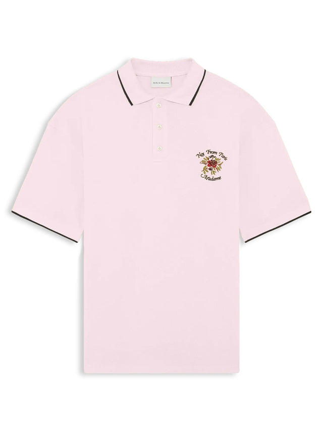 Polo Piqué Slogan Rose