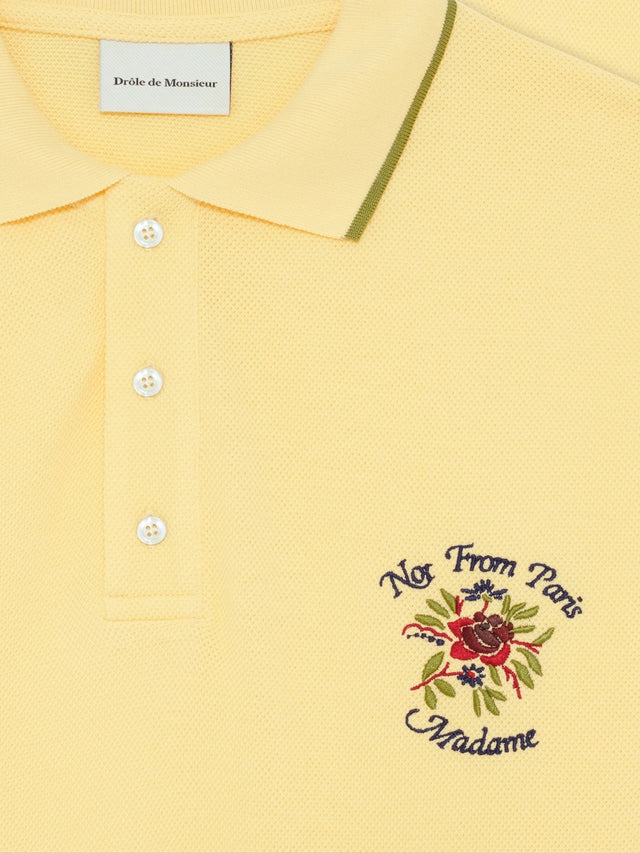 Polo Piqué Slogan Rose