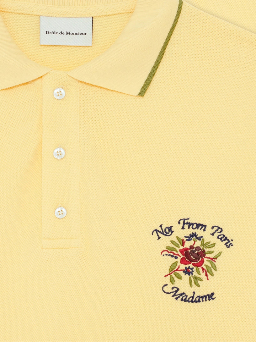 Polo Piqué Slogan Rose