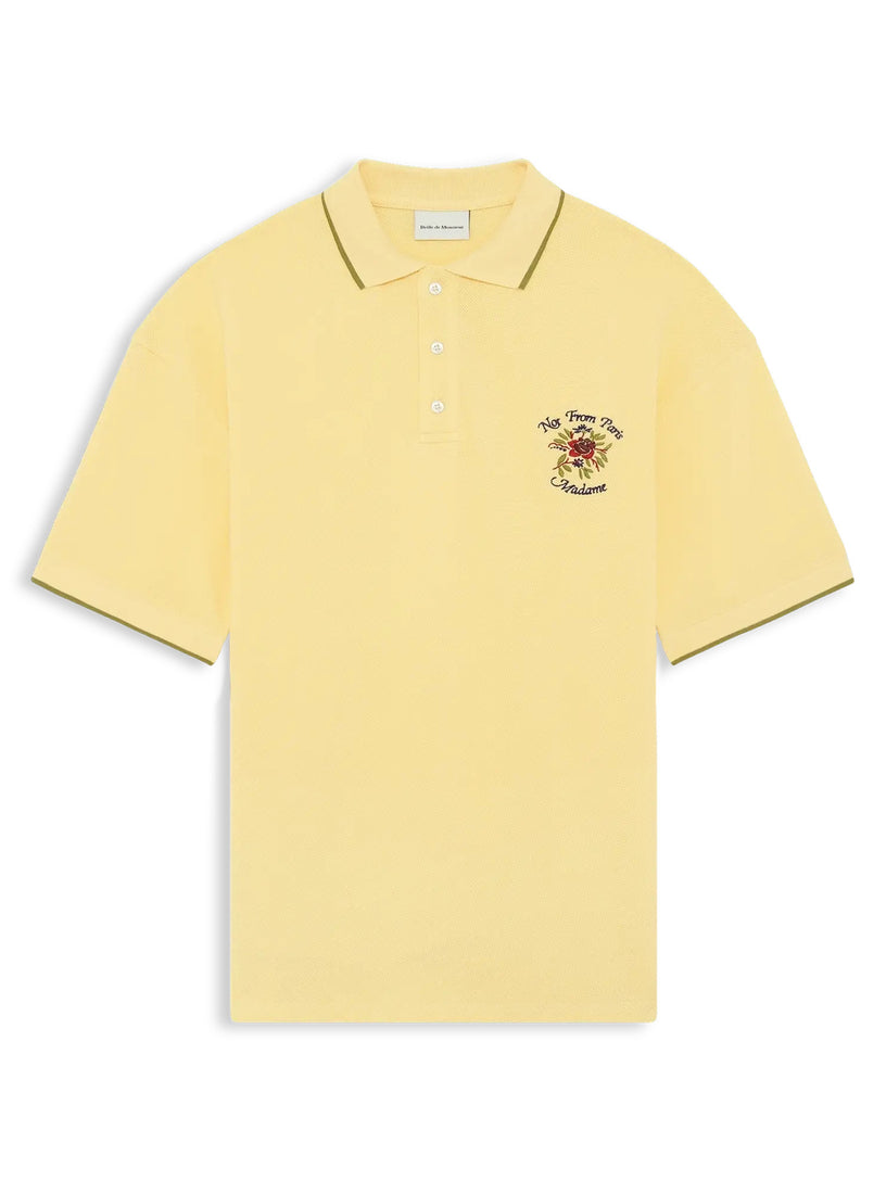 Polo Piqué Slogan Rose