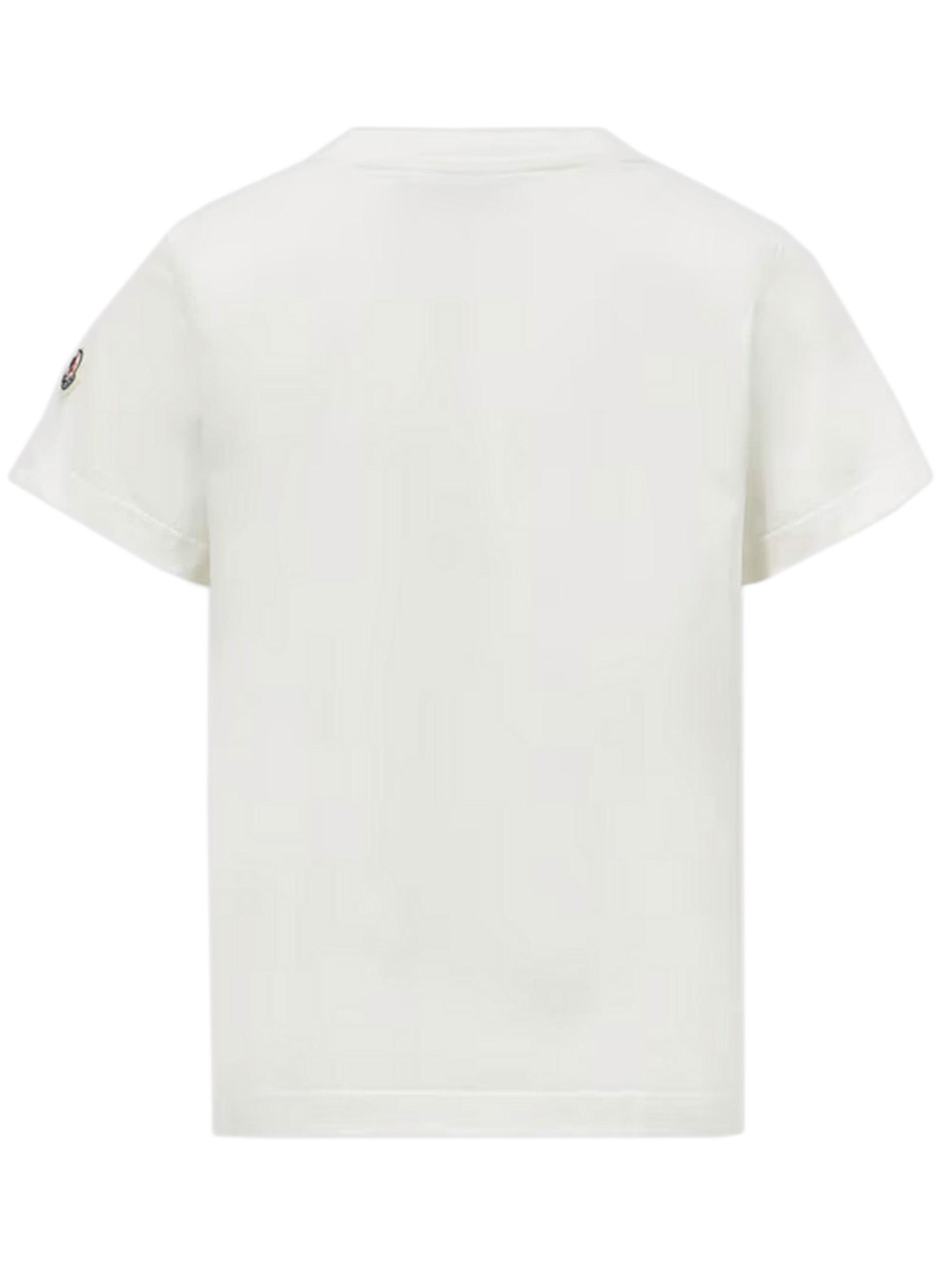 Cotton T-shirt with wave logo MONCLER Kids Bianco | Grifo210 Cotton T-shirt with wave logo MONCLER Kids Bianco | Grifo210