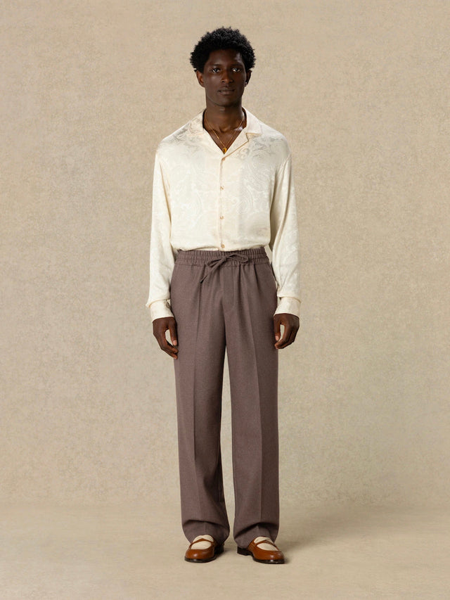 Pantaloni di flanella con elastico in vita