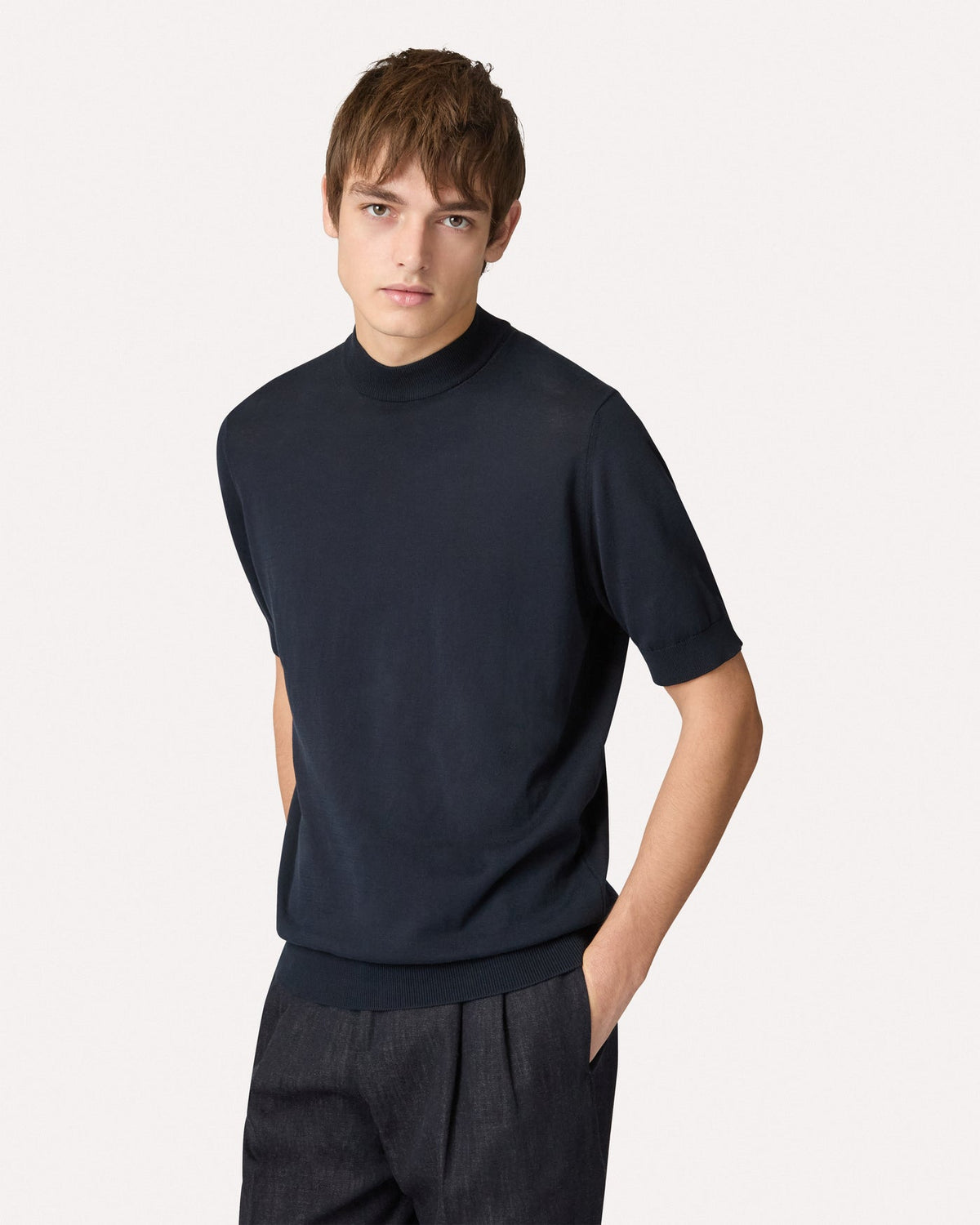 Fine-knit T-shirt