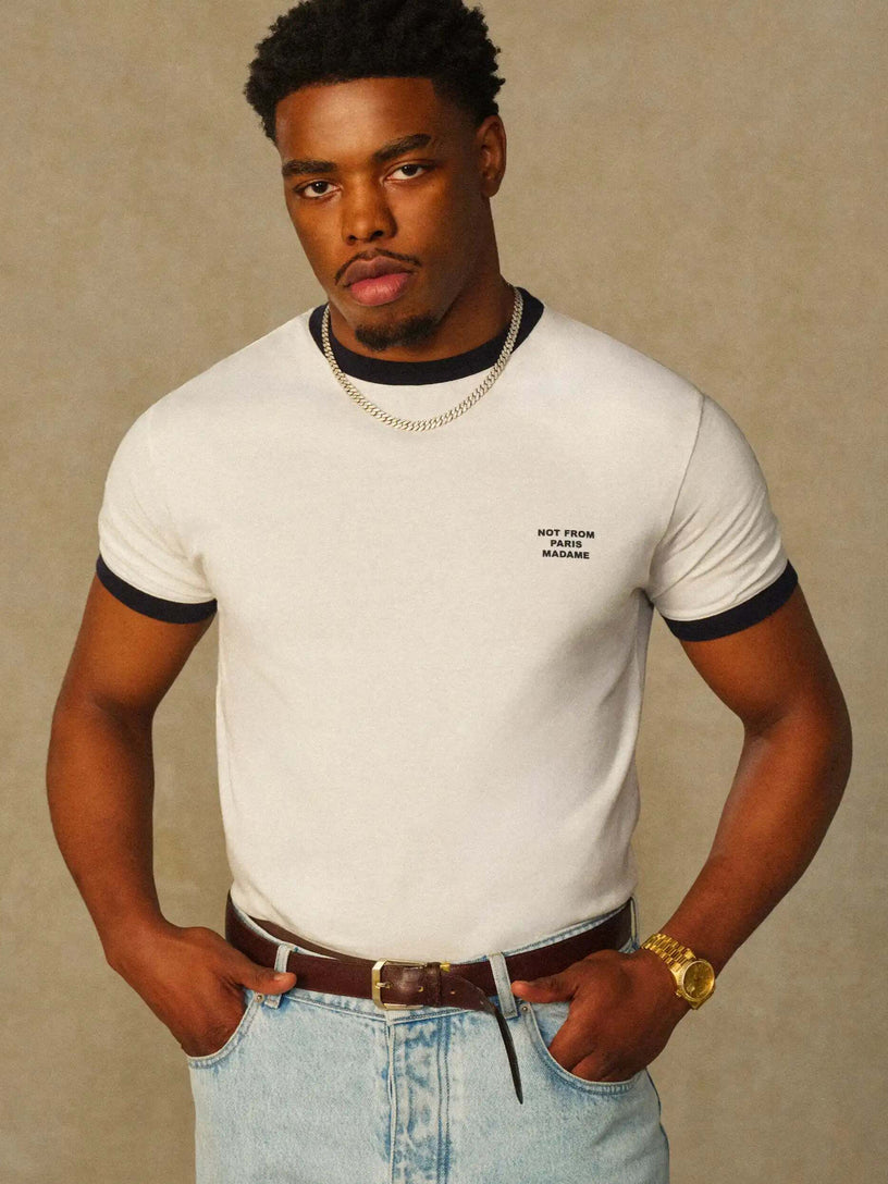 Contrasted Slogan T-shirt