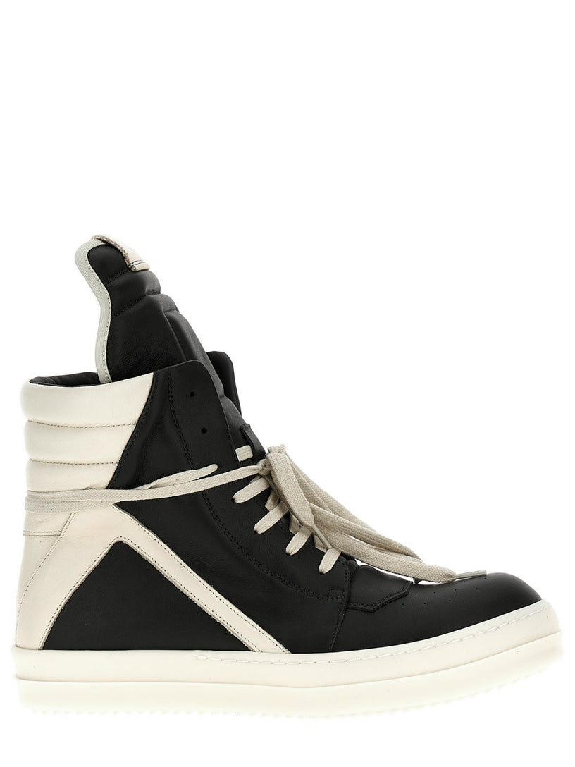 Geobasket in black/milk calfskin