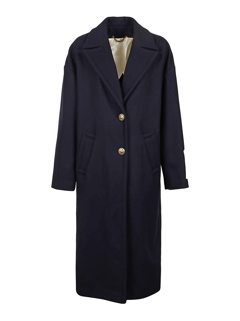 Single-breasted cocoon coat