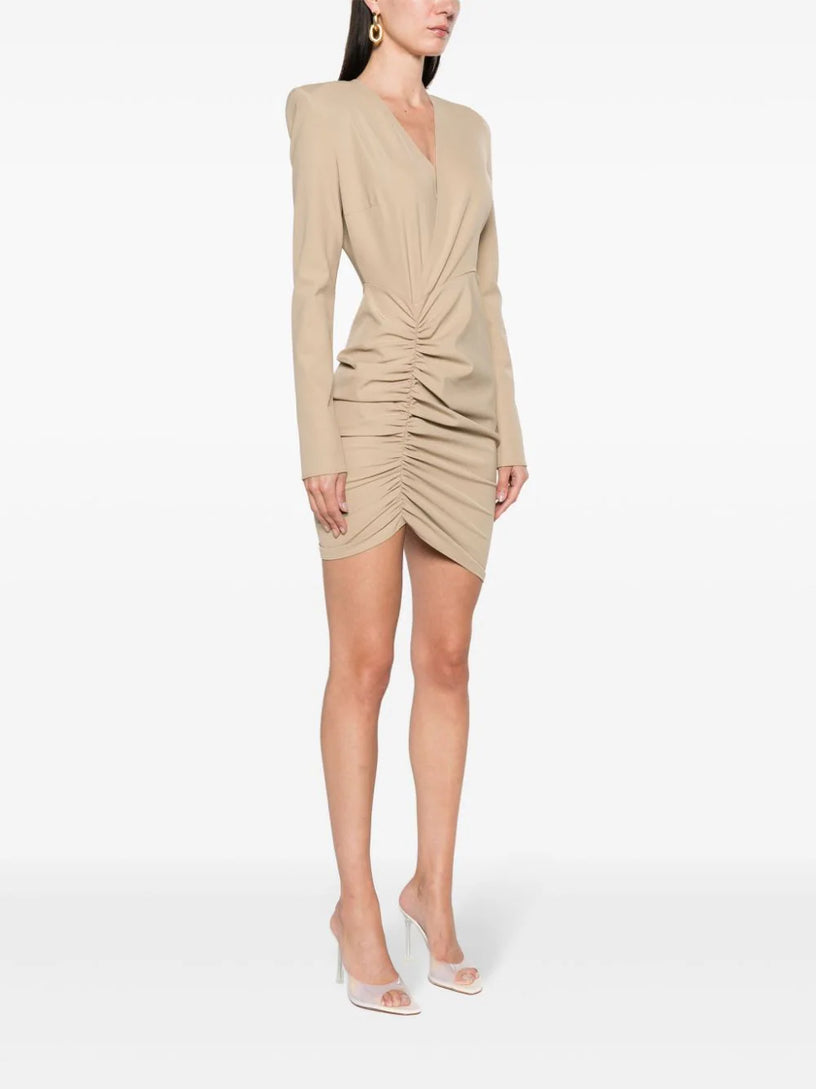Mini dress with draping