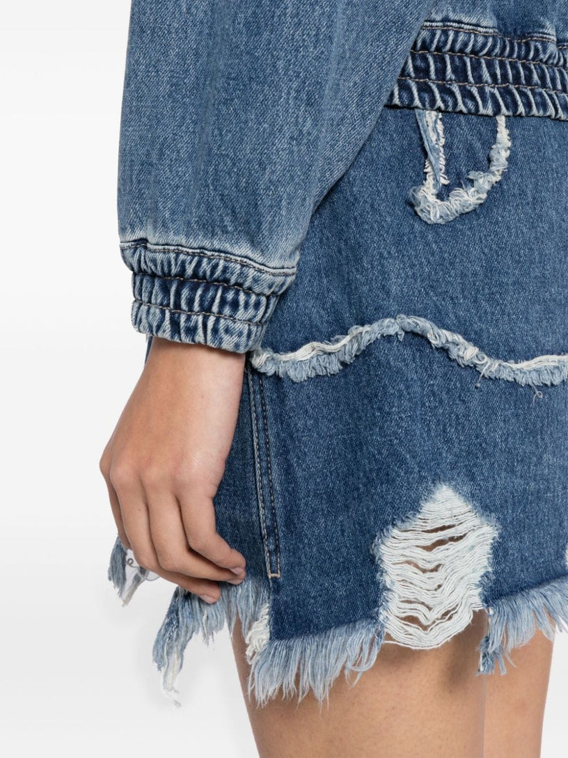 Miako Wave Denim Miniskirt