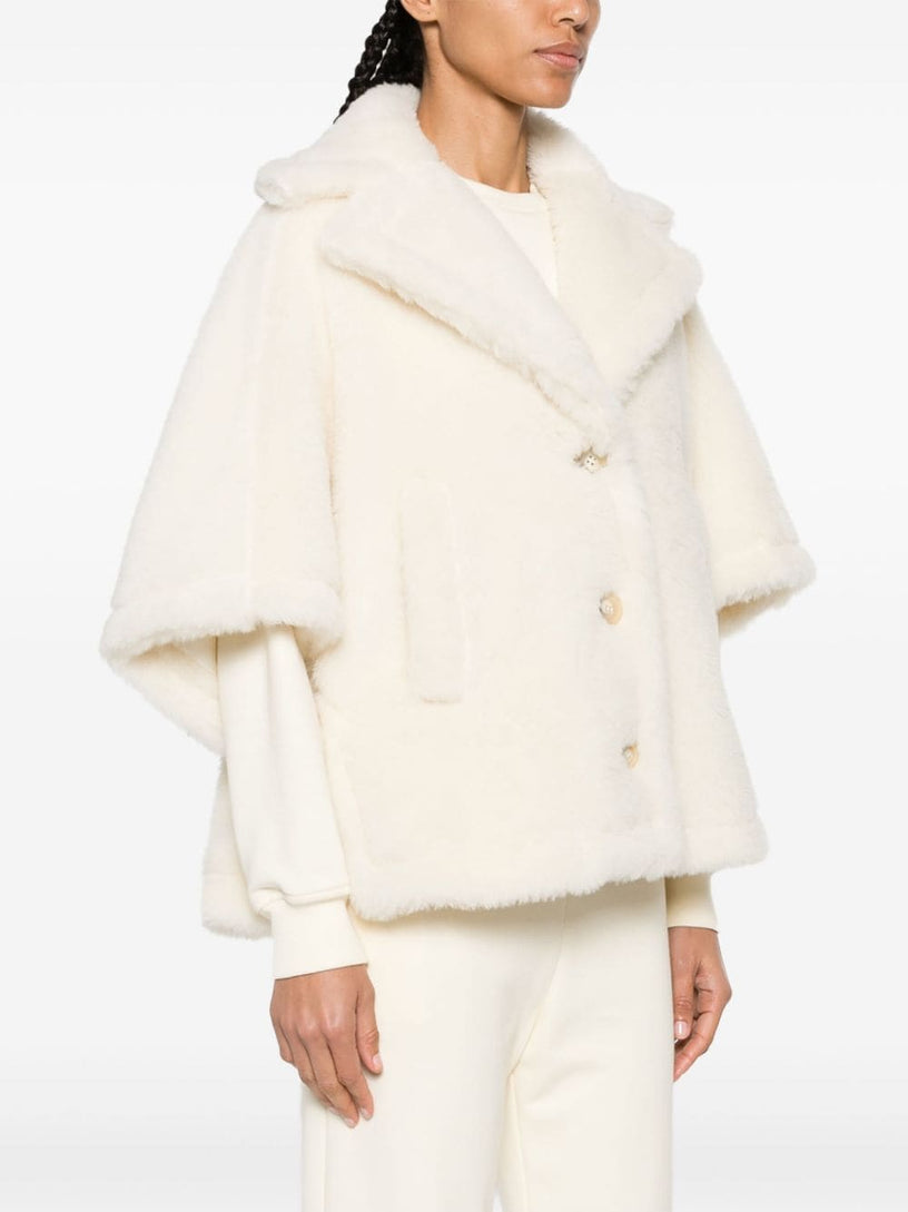 Short Aleggio cape in Teddy fabric
