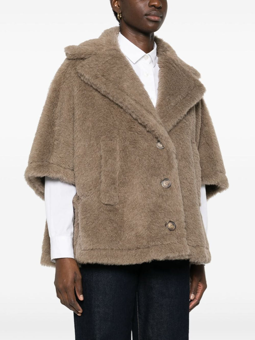 Short Aleggio cape in Teddy fabric