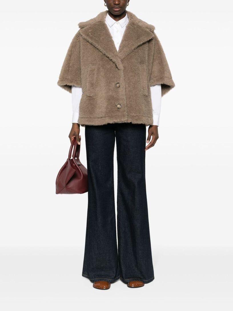 Short Aleggio cape in Teddy fabric