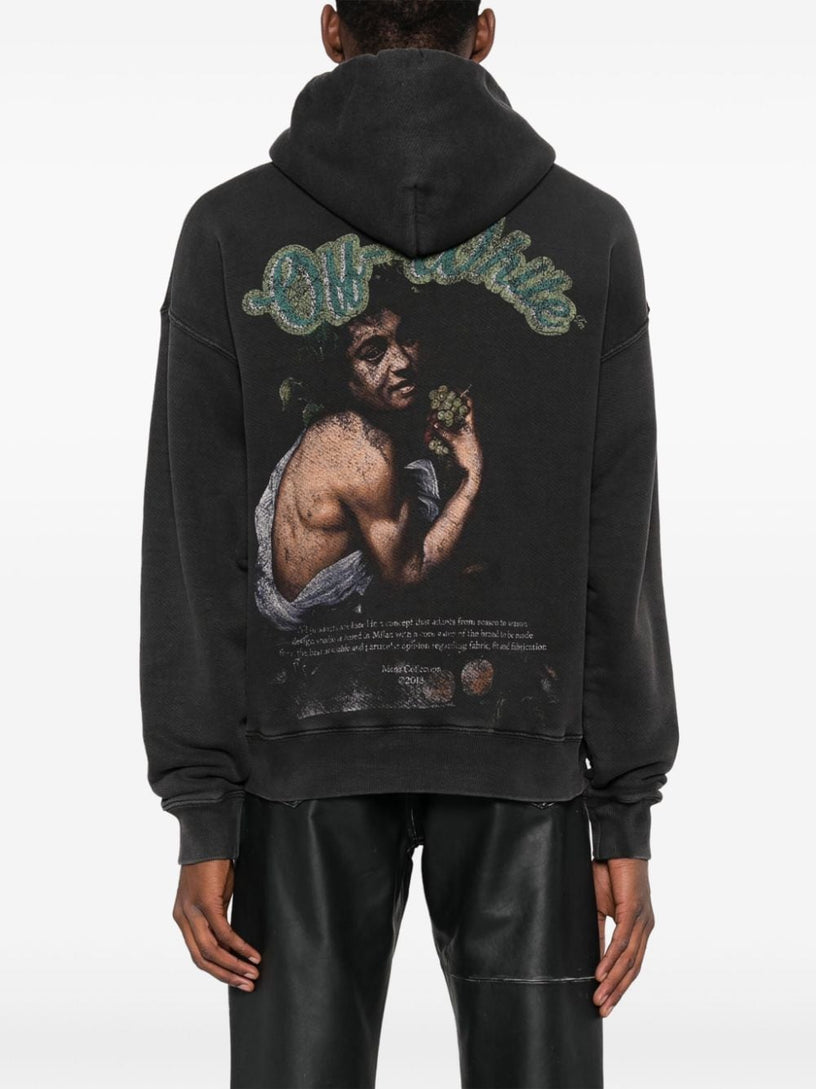 Skate sweatshirt with hood and Bacchus graphics