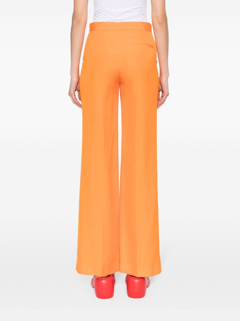 High-waisted flared trousers
