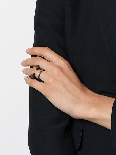 Twin Skull Double Ring