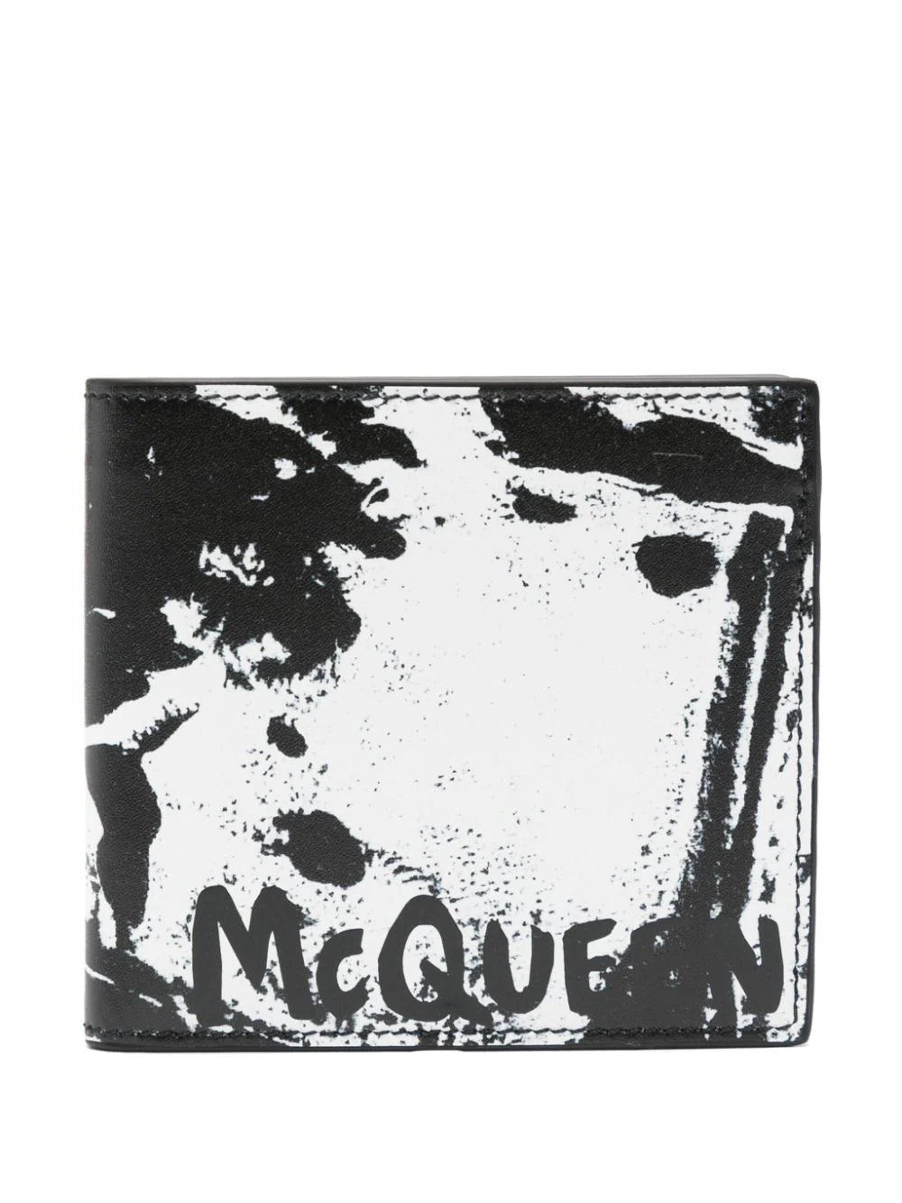 McQueen Graffiti wallet in black and white