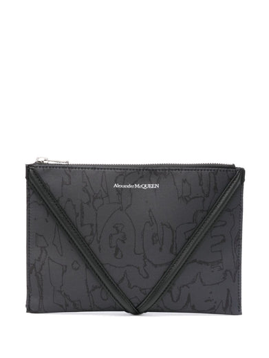 Graffiti harness zip pouch in black