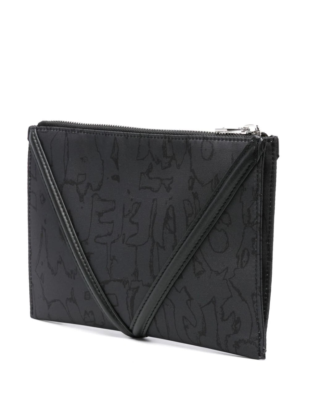 Graffiti harness zip pouch in black
